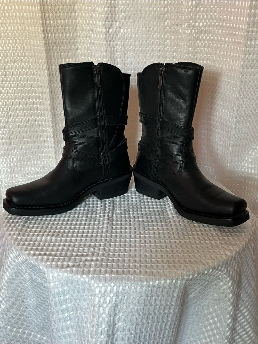 Harley-Davidson Ingleside D87091 Harness Leather Boots Black Women's 8.5M - Picture 8 of 16